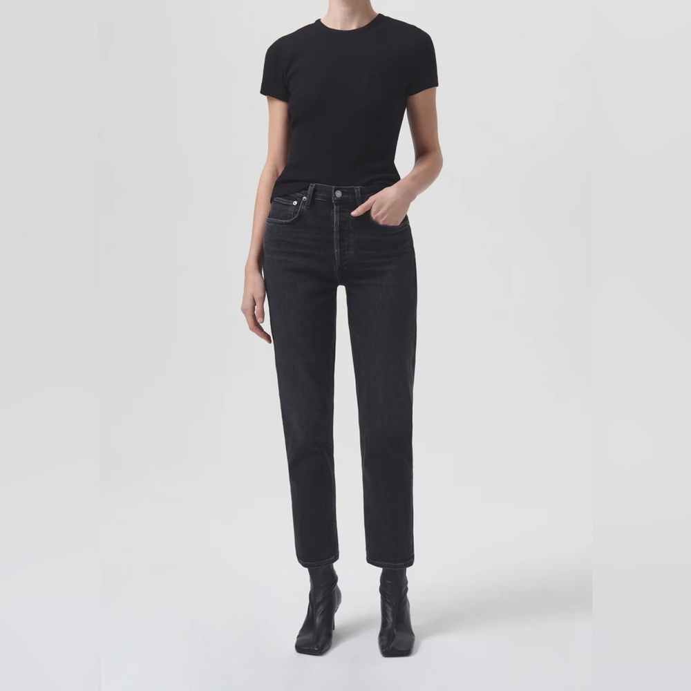 AGOLDE RILEY HIGH RISE STRAIGHT CROP (STRETCH) IN PANORAMIC